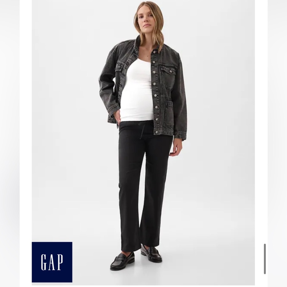 Gap Maternity Full Panel Twill Khakis - Black